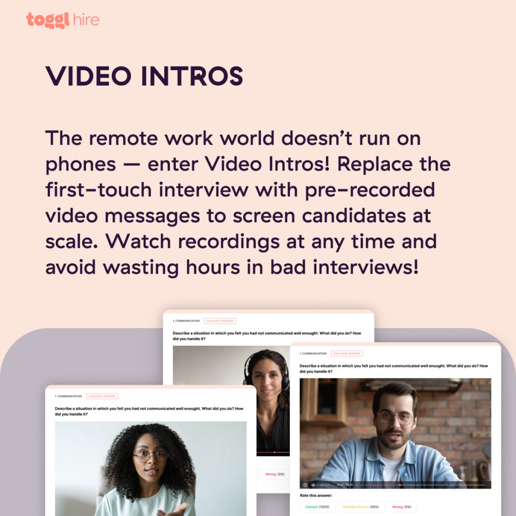 Meet your candidates with pre-recorded video interviews by Toggle Hire
